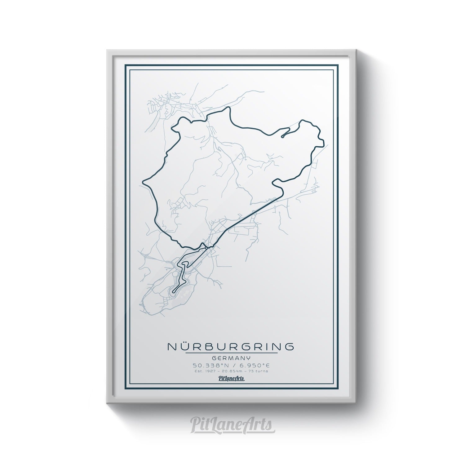 Nurburgring race track white print