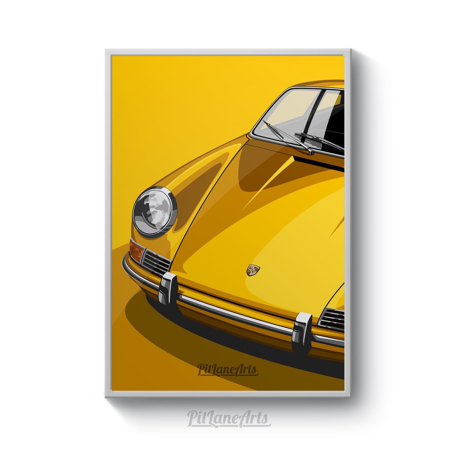 classic porsche 911 print yellow
