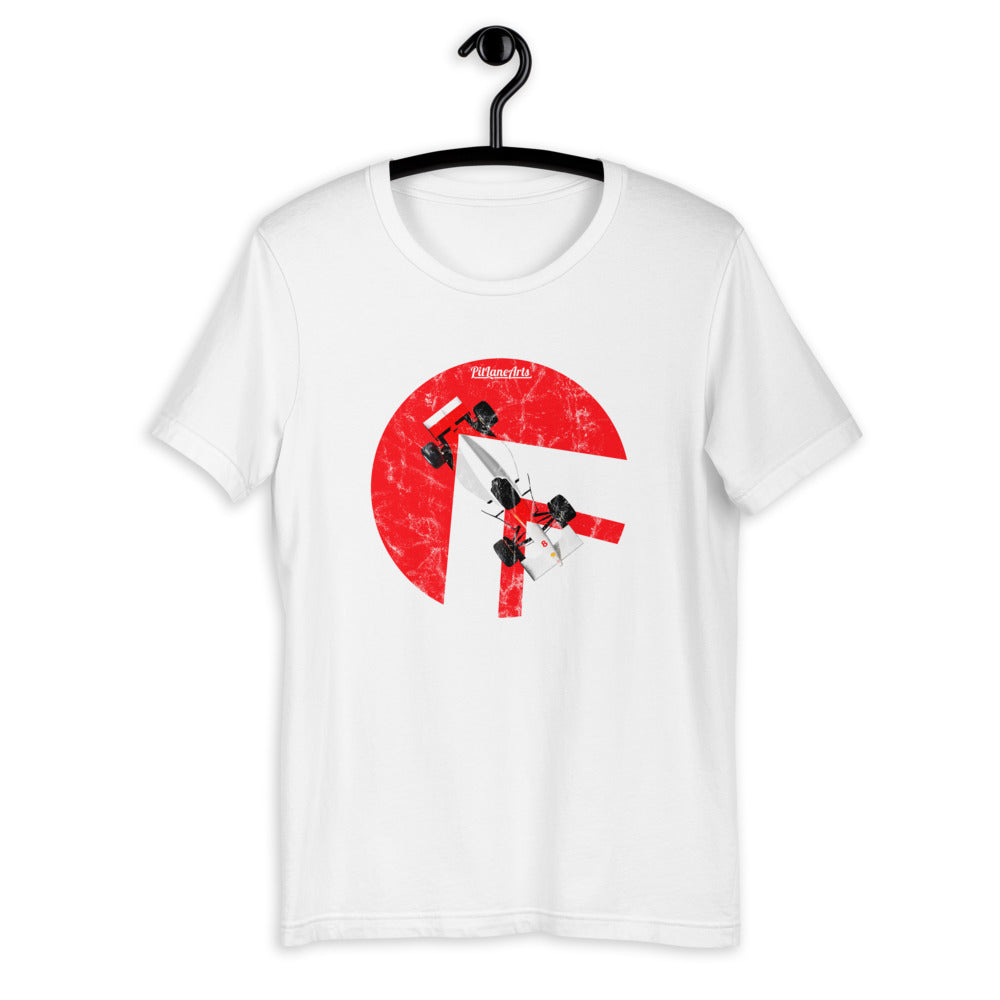 White Ayrton Senna Race car T-shirt - PitLaneArts