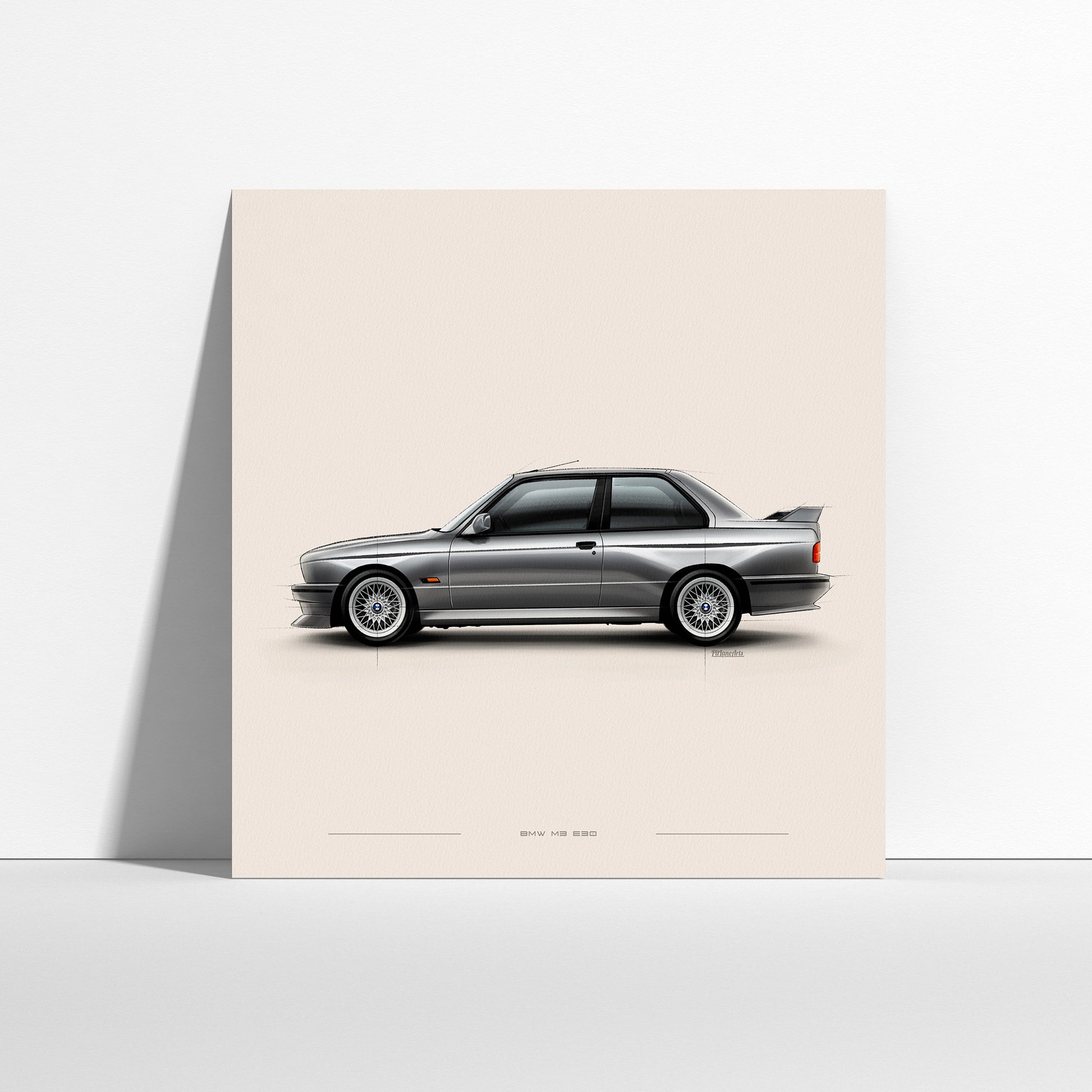 BMW M3 E30 printed poster.
