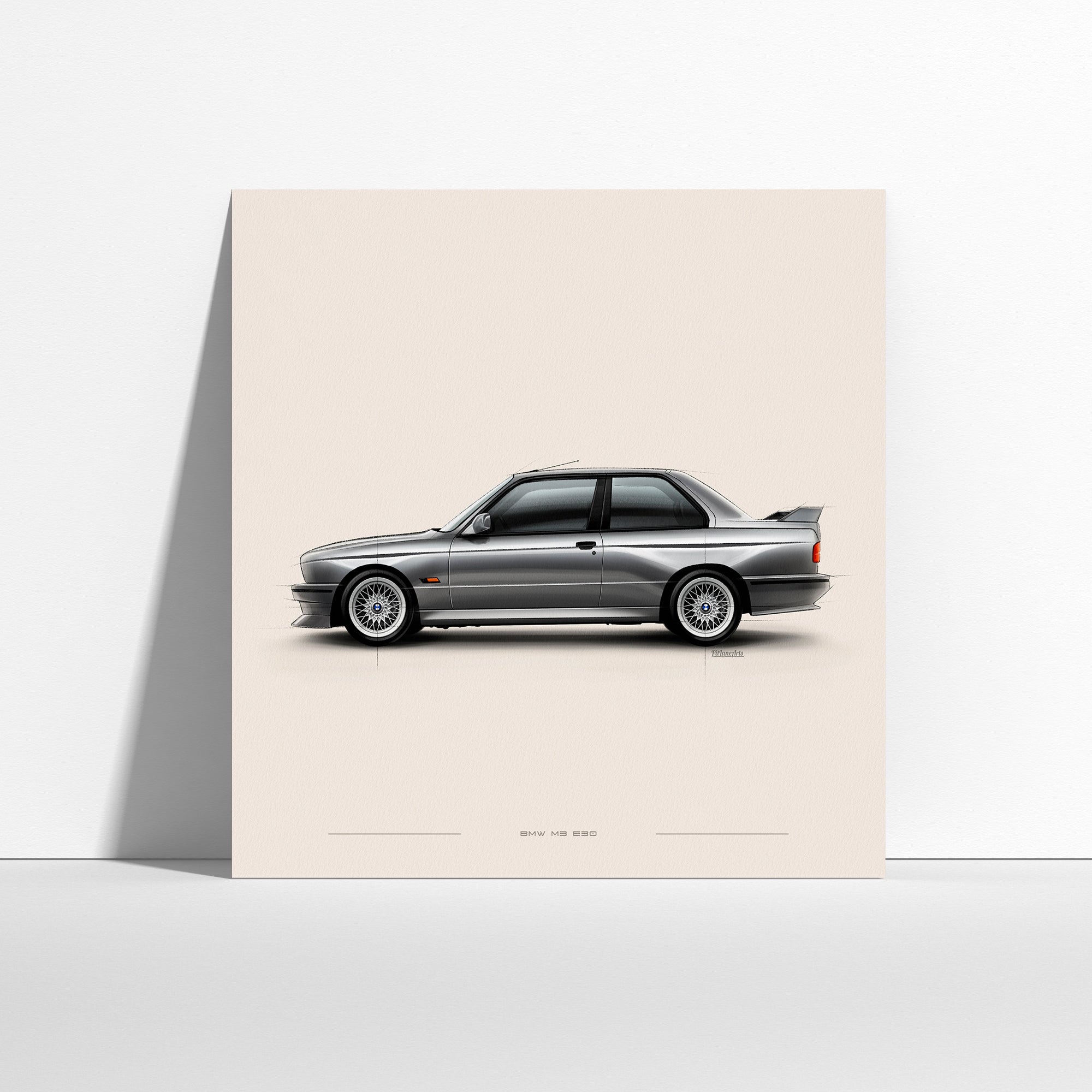 BMW M3 E30 printed poster.