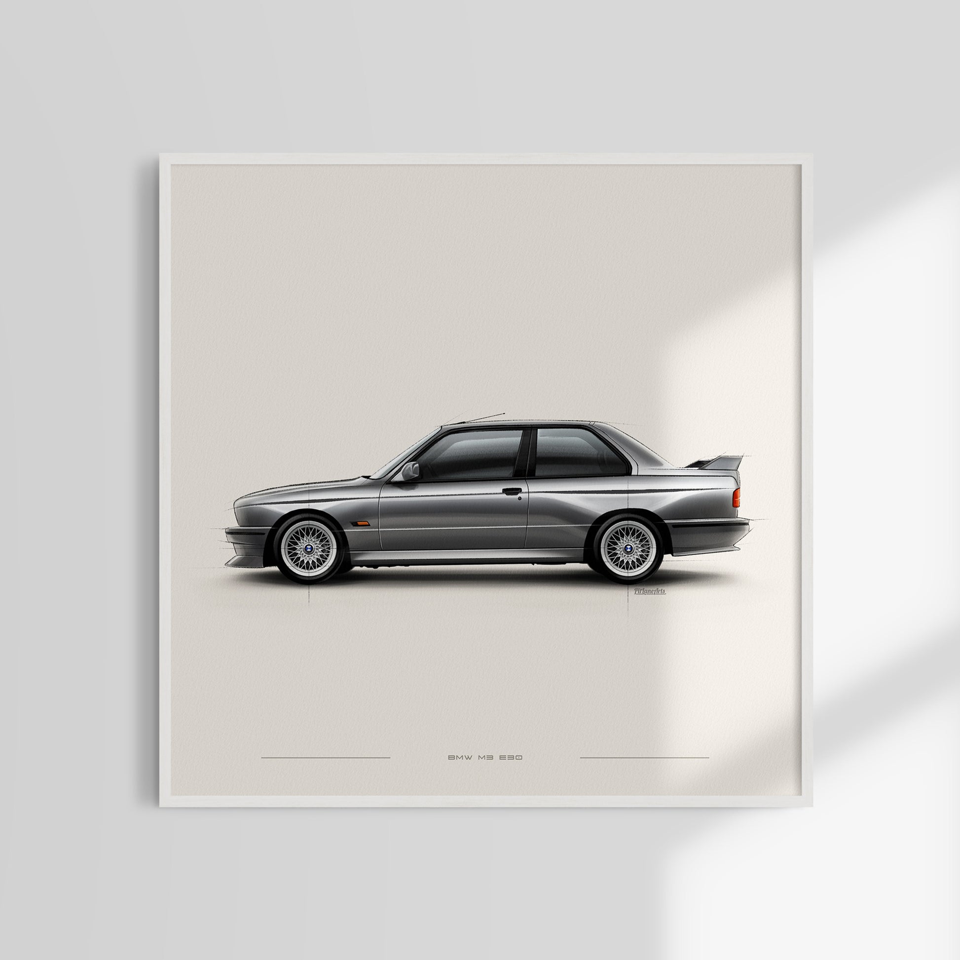 BMW M3 E30 printed poster.
