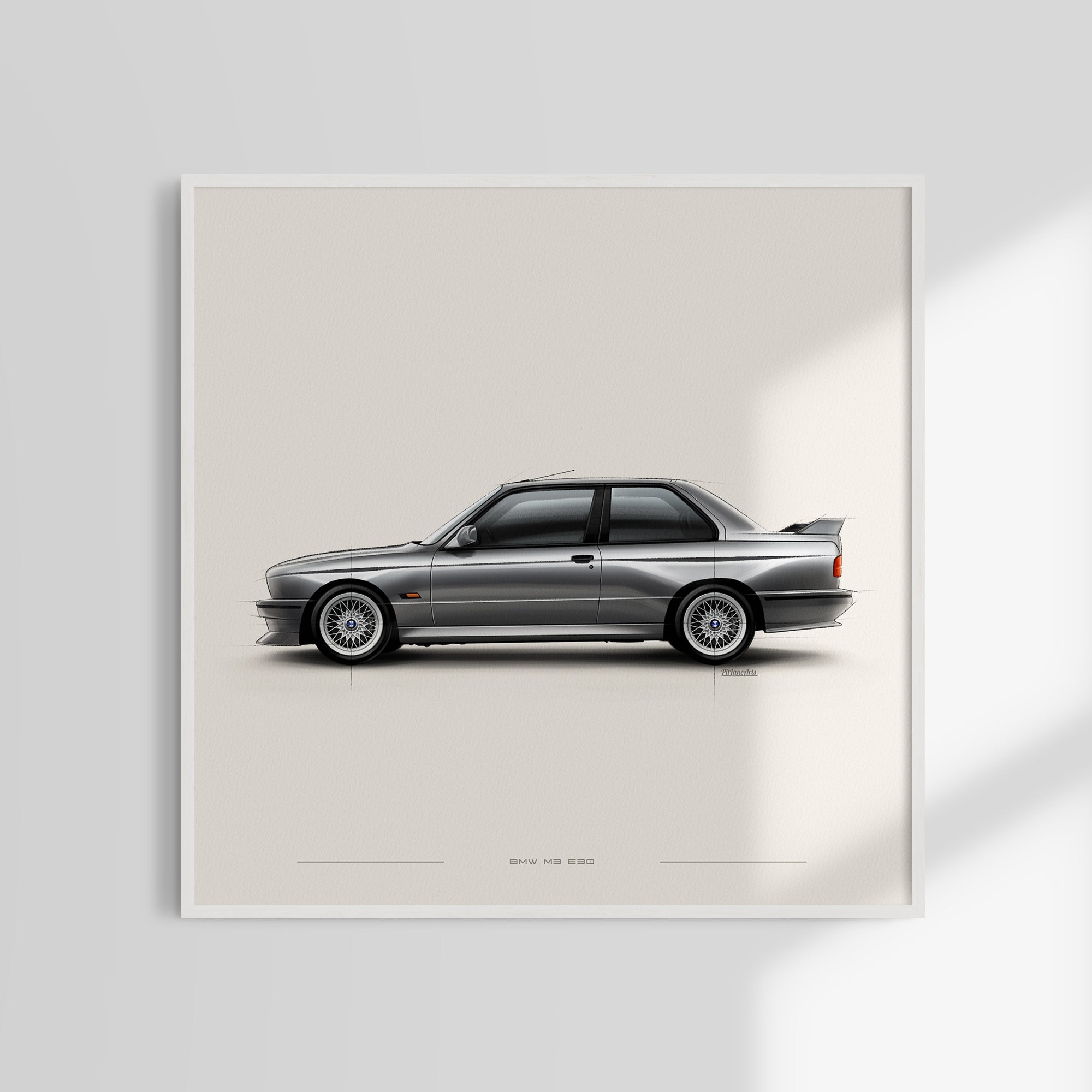 BMW M3 E30 printed poster.