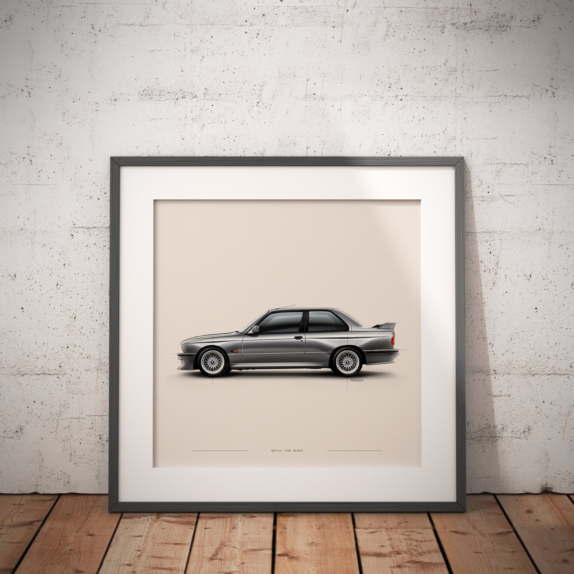 BMW M3 E30 printed poster.