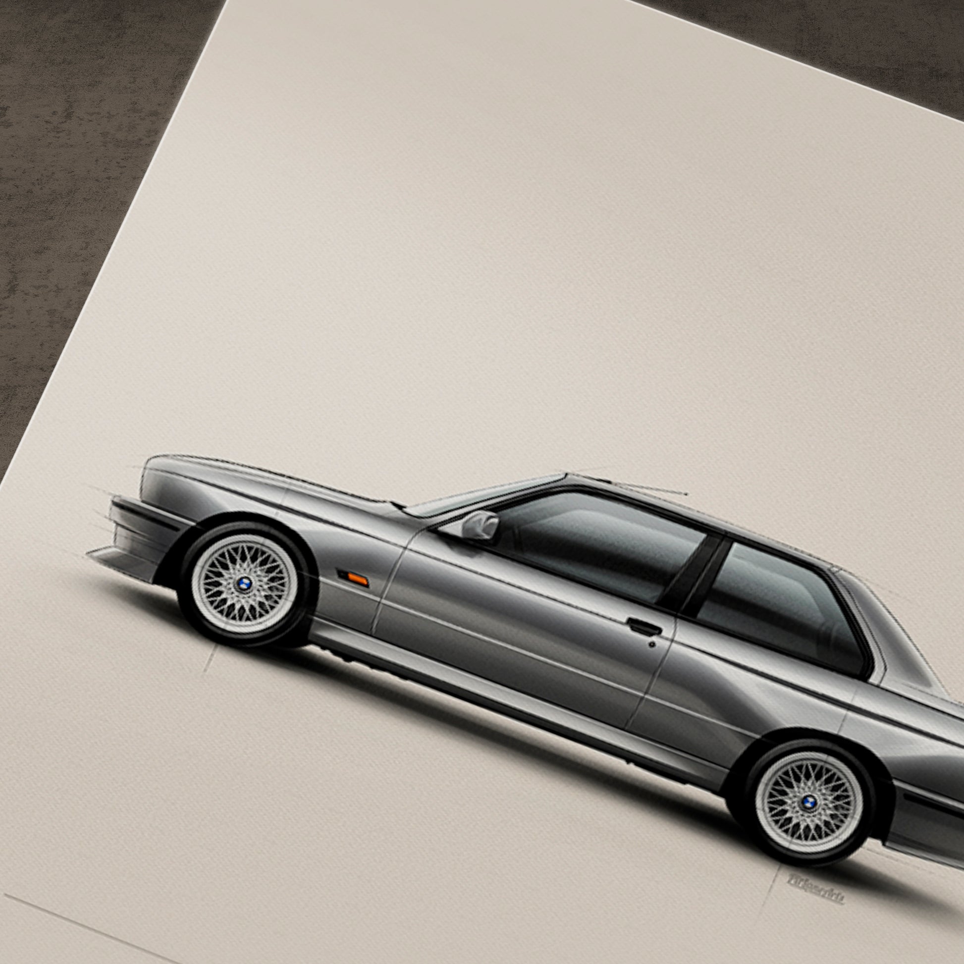 BMW M3 E30 printed poster.