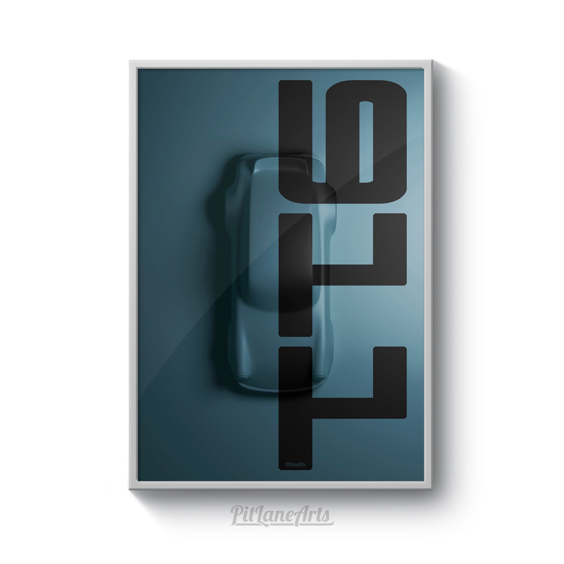 Vintage Porsche 911 Top View Silhouette Artwork