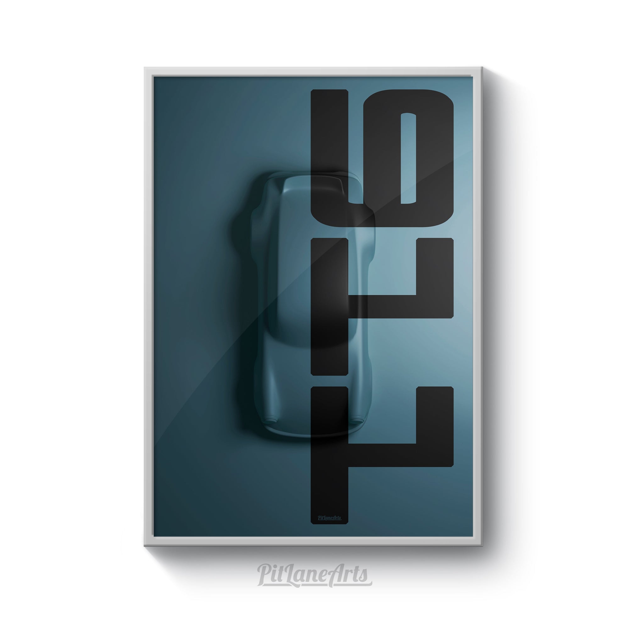 Vintage Porsche 911 Top View Silhouette Artwork