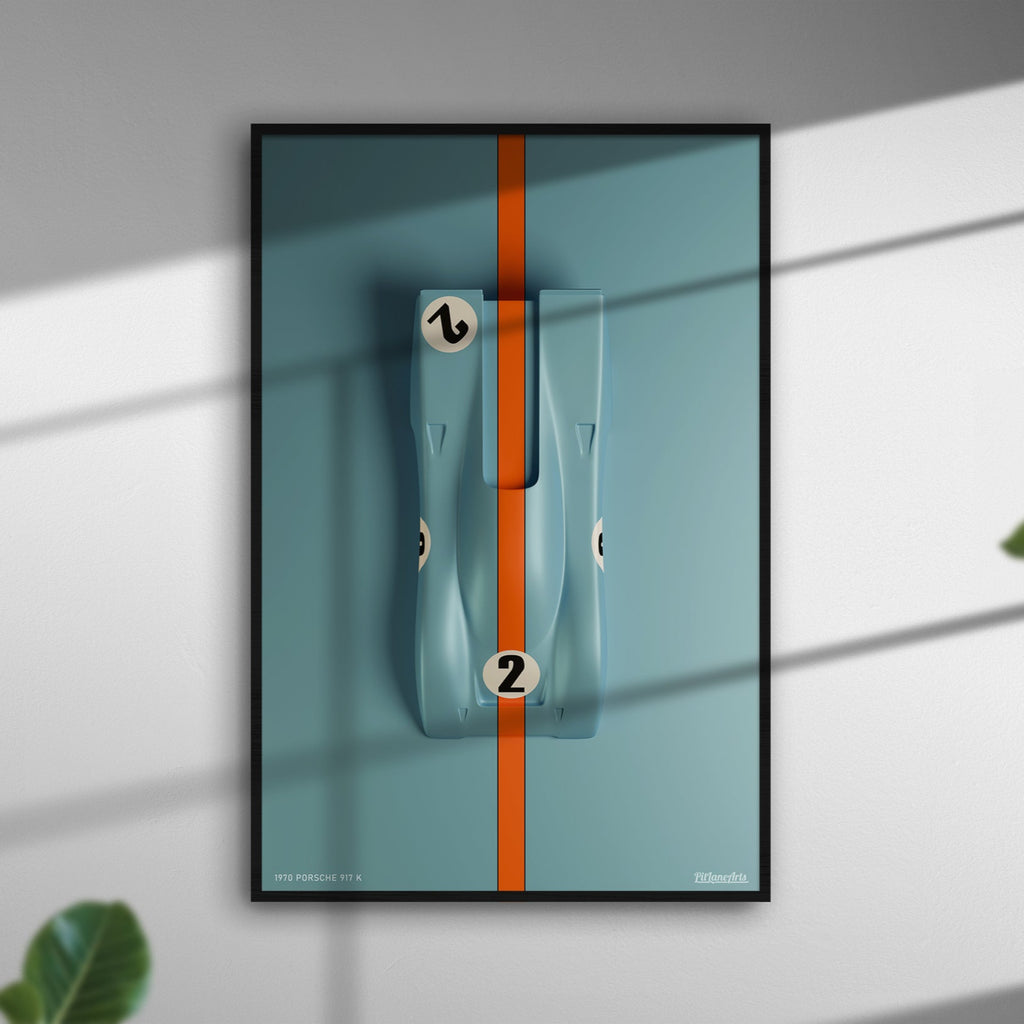 Print of the posche 917 sculptural artwork