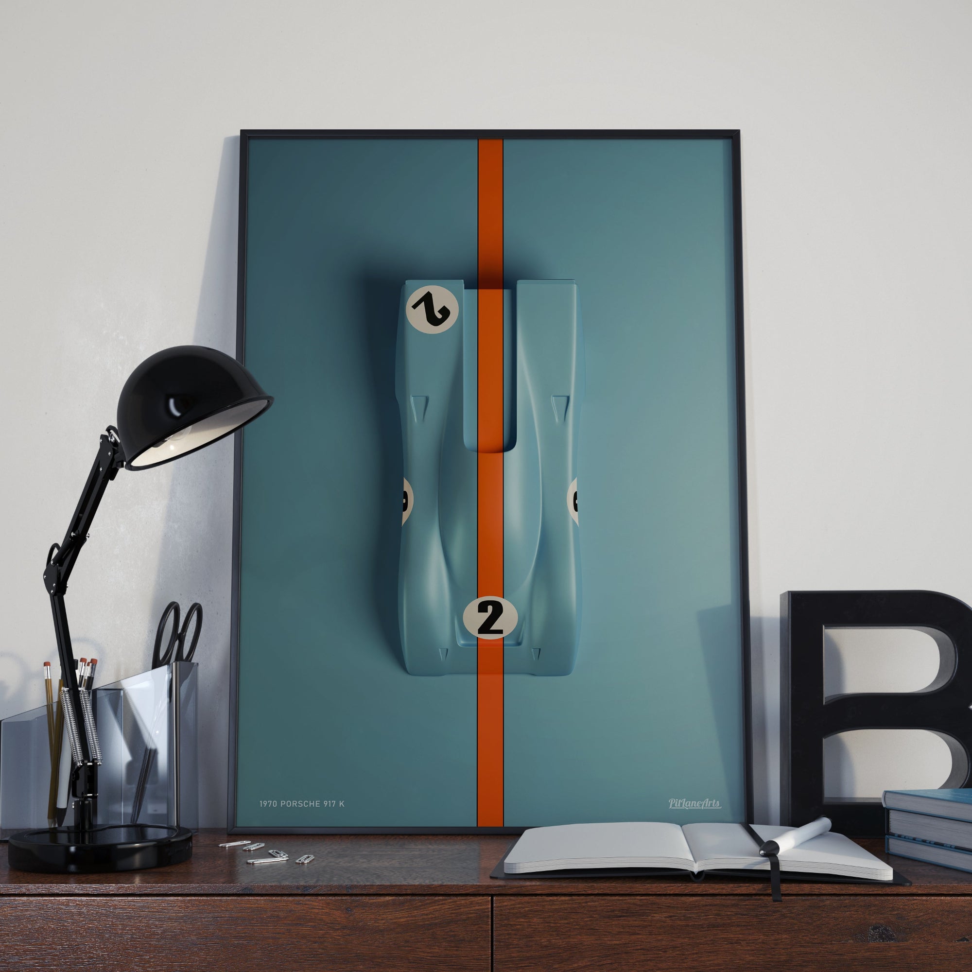 Print of the posche 917 sculptural artwork