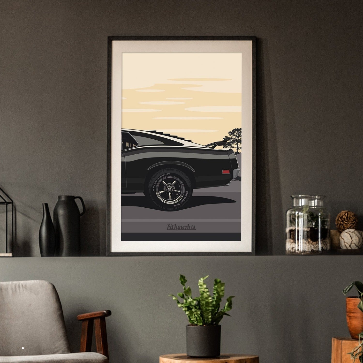 Ford mustang Mach 1 Print framed
