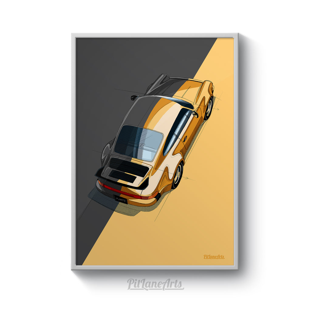 classic 911 turbo sketch print
