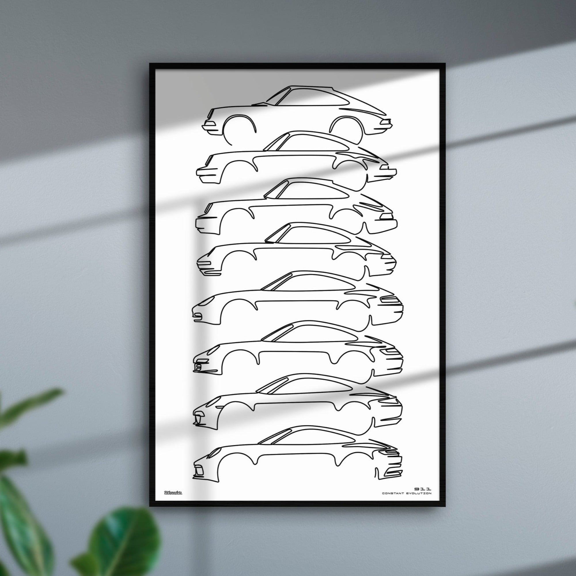 Porsche 911 evolution silhouettes