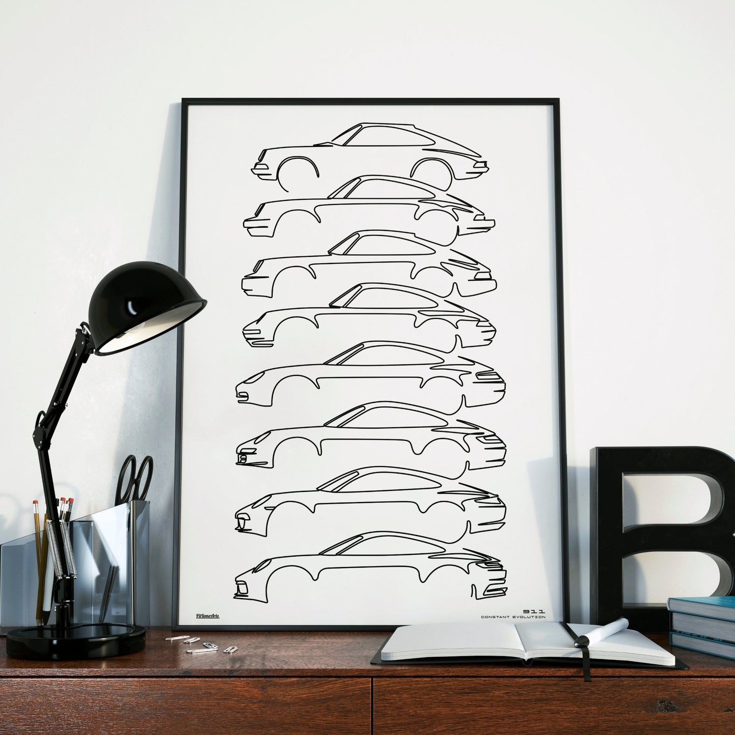 Porsche 911 evolution silhouettes