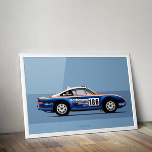 Porsche 959 Dakar Print Framed