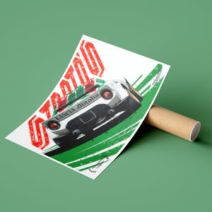 Lancia Stratos Poster print over delivery tube - PitLaneArts