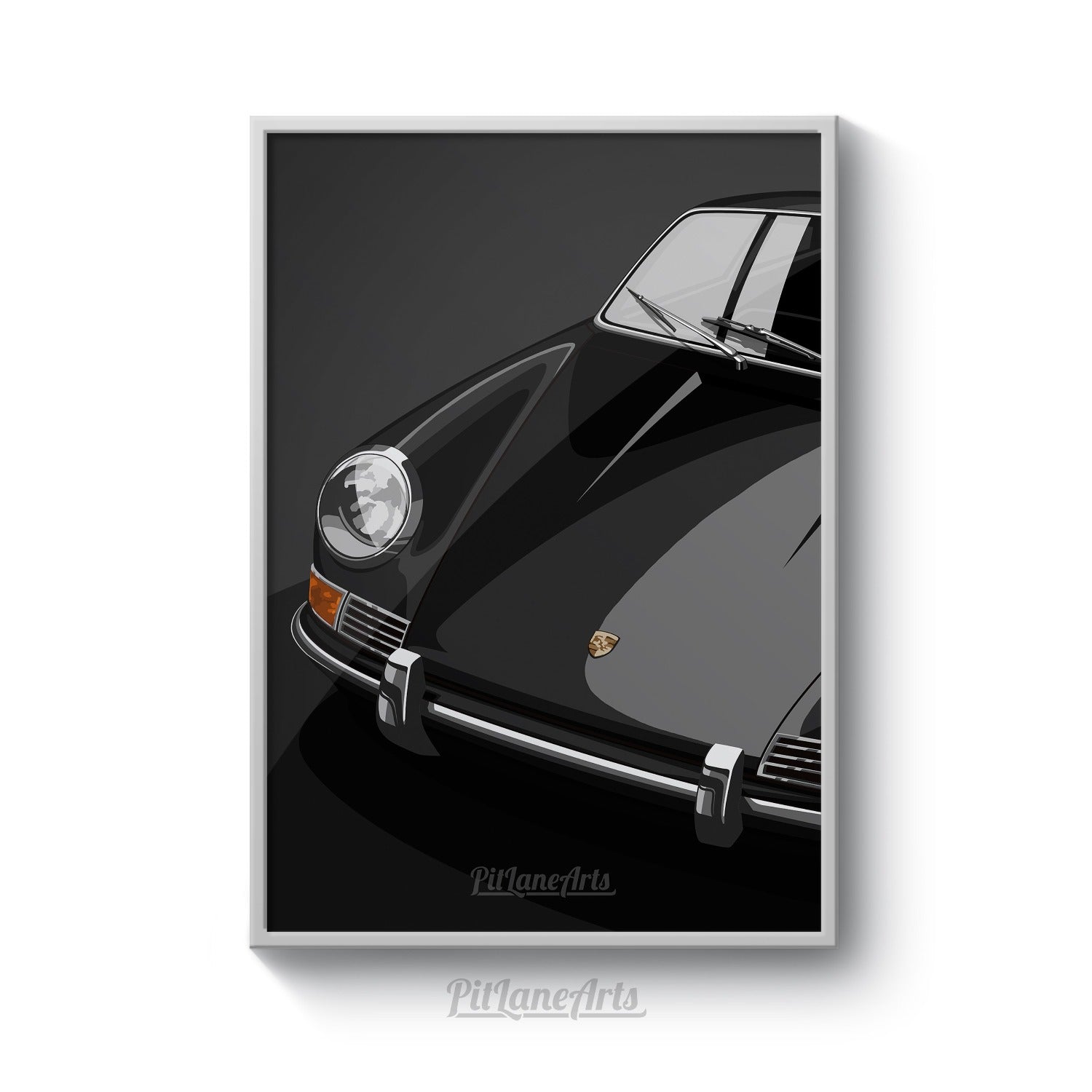 classic porsche 911 print black