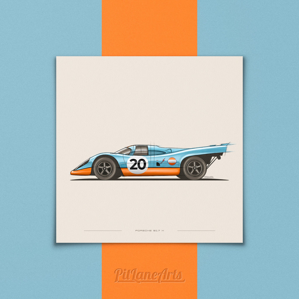 Porsche 917 side view print