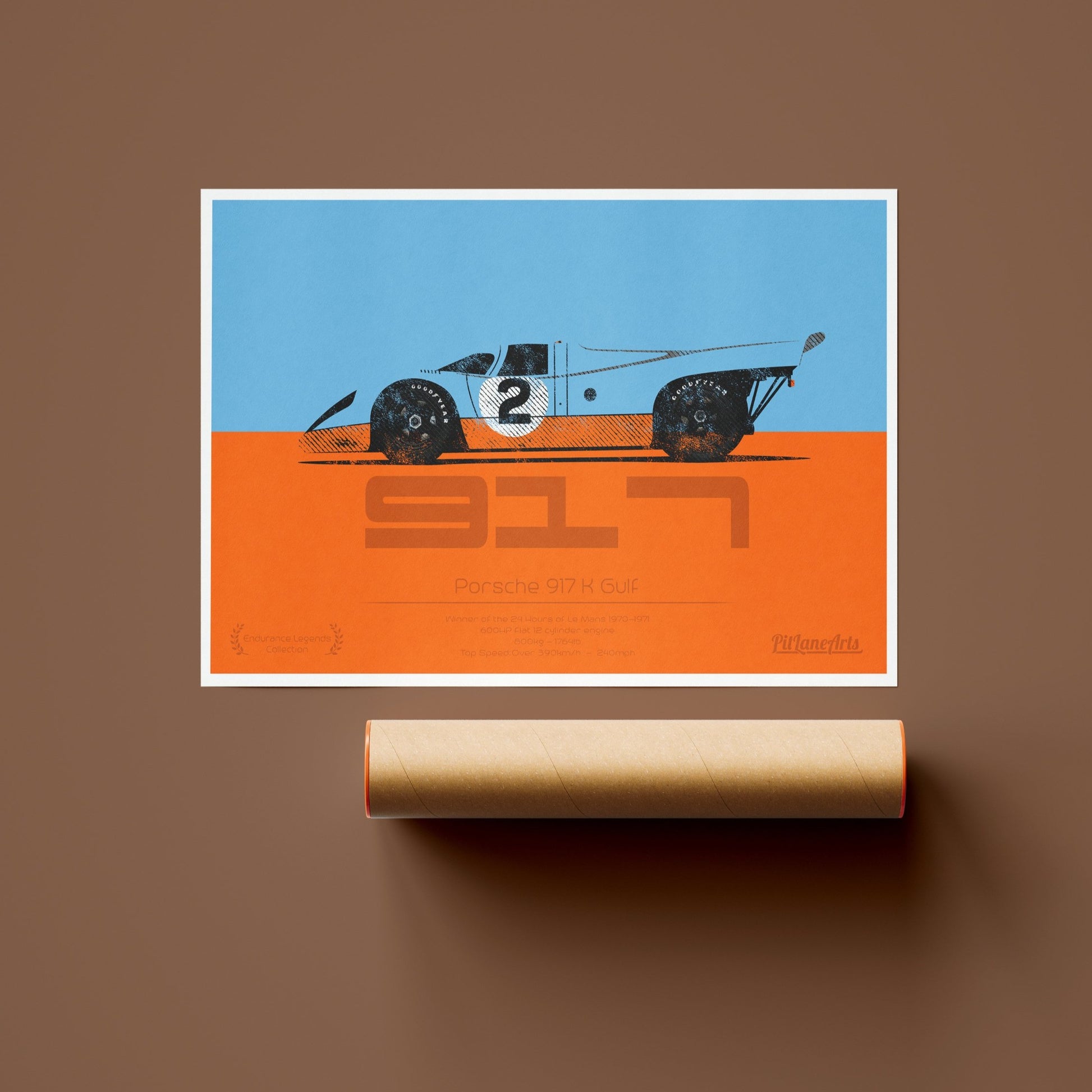 917 Le Mans Race Car Print Poster with delivery tube- PitLaneArts