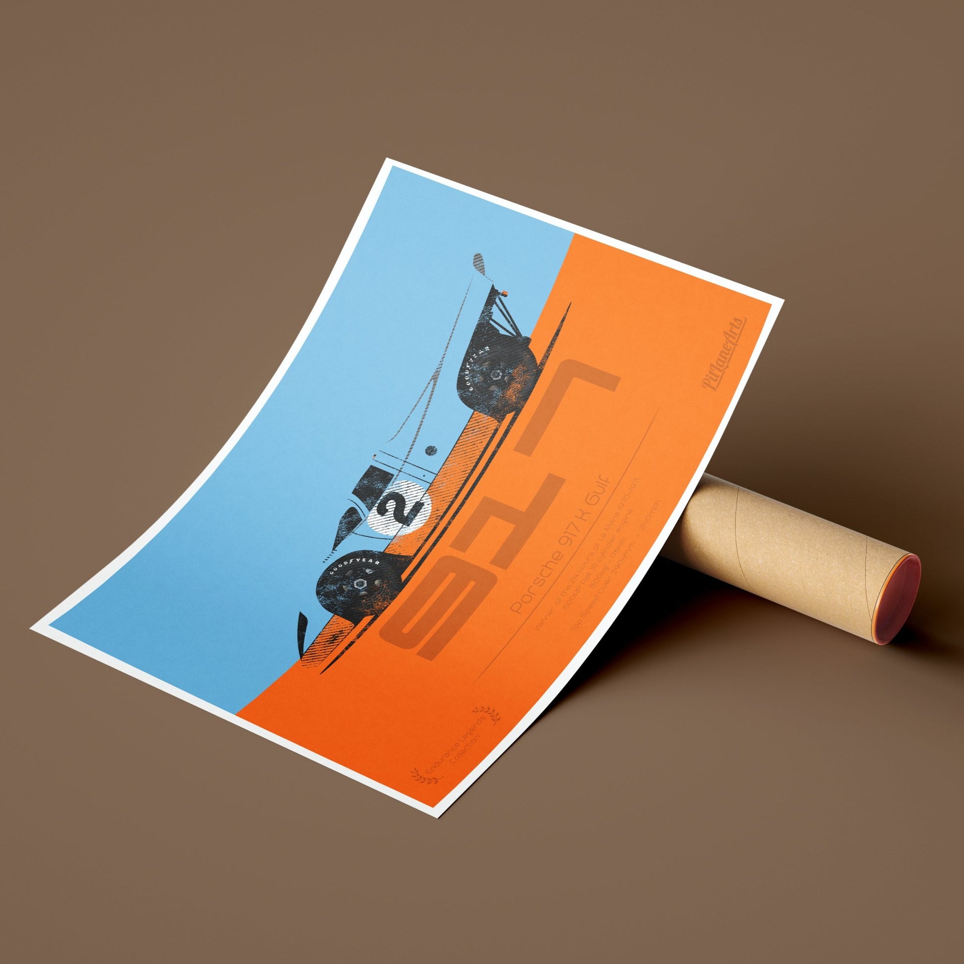 917 Le Mans Race Car Print Poster over delivery tube- PitLaneArts