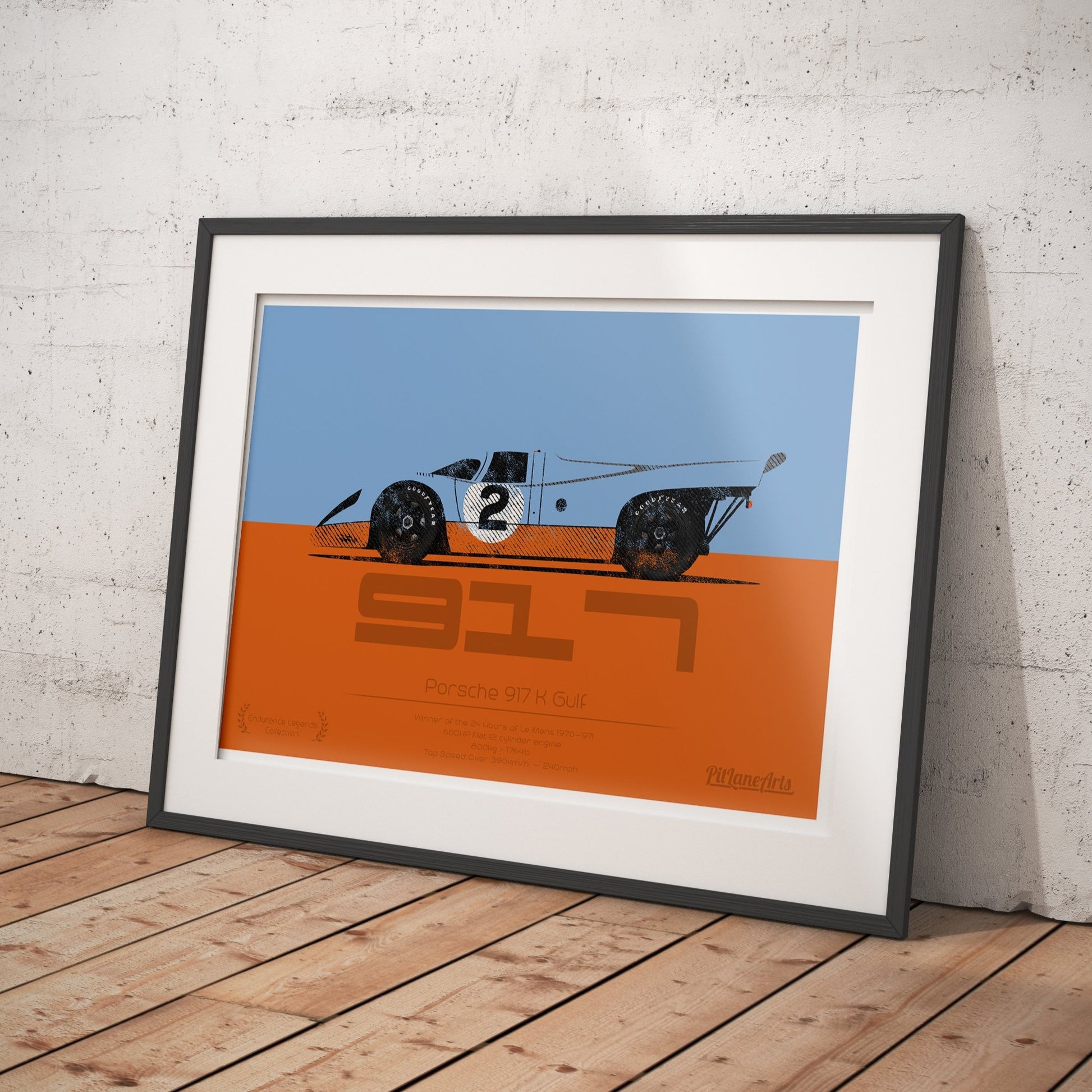 Framed 917 Le Mans Race Car Print Poster - PitLaneArts
