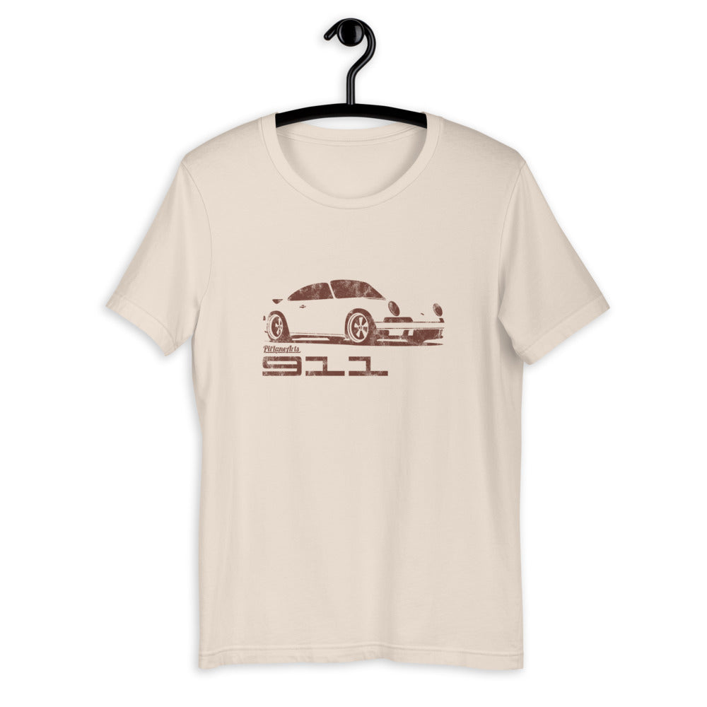Soft Cream color Classic 911 T-shirt - PitLaneArts