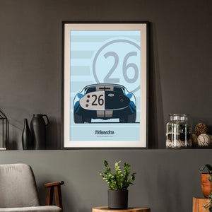 1965 Shelby Daytona Coupe Print in living room