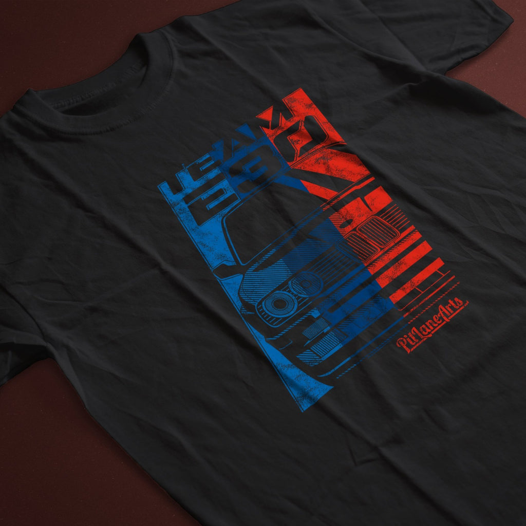 Black Team E30 Tshirt on floor