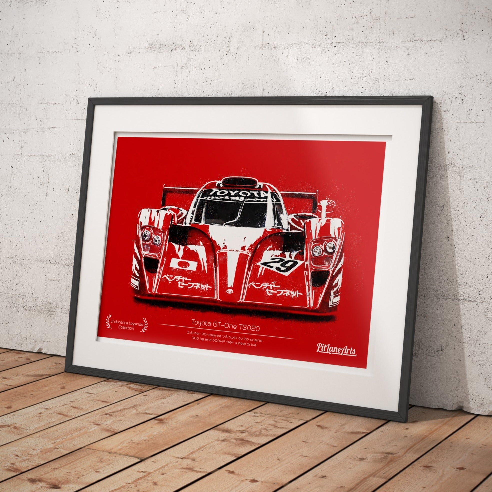 Toyota GT-One illustration framed print on the floor
