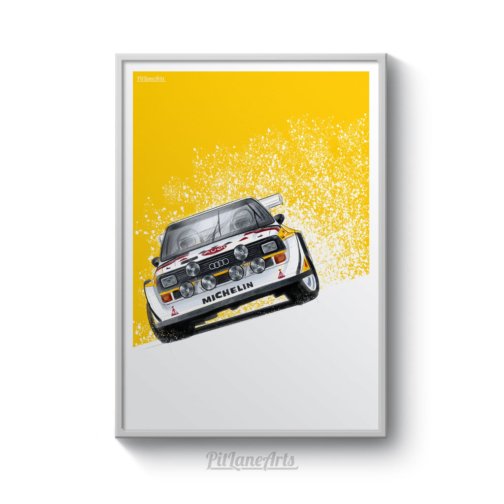 audi quattro group b rally car drawing