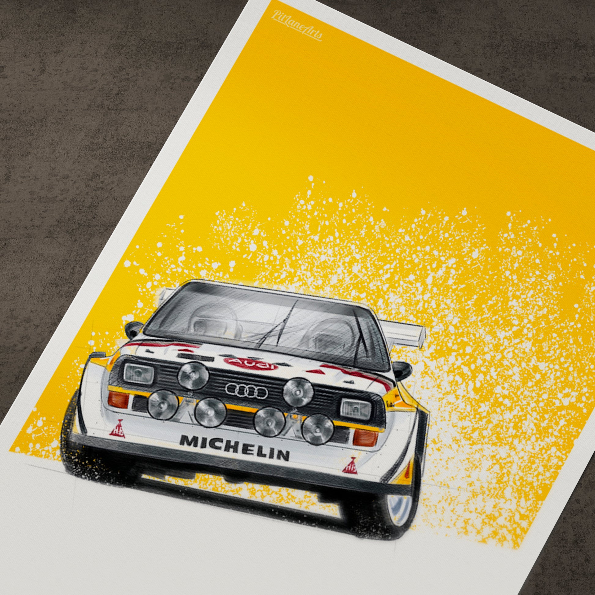 audi quattro group b rally car drawing