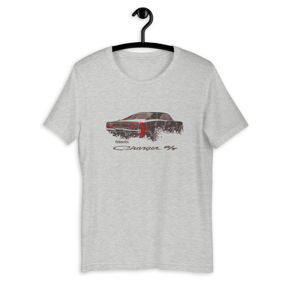 Athletic Heather color Dodge Charger T-shirt - PitLaneArts