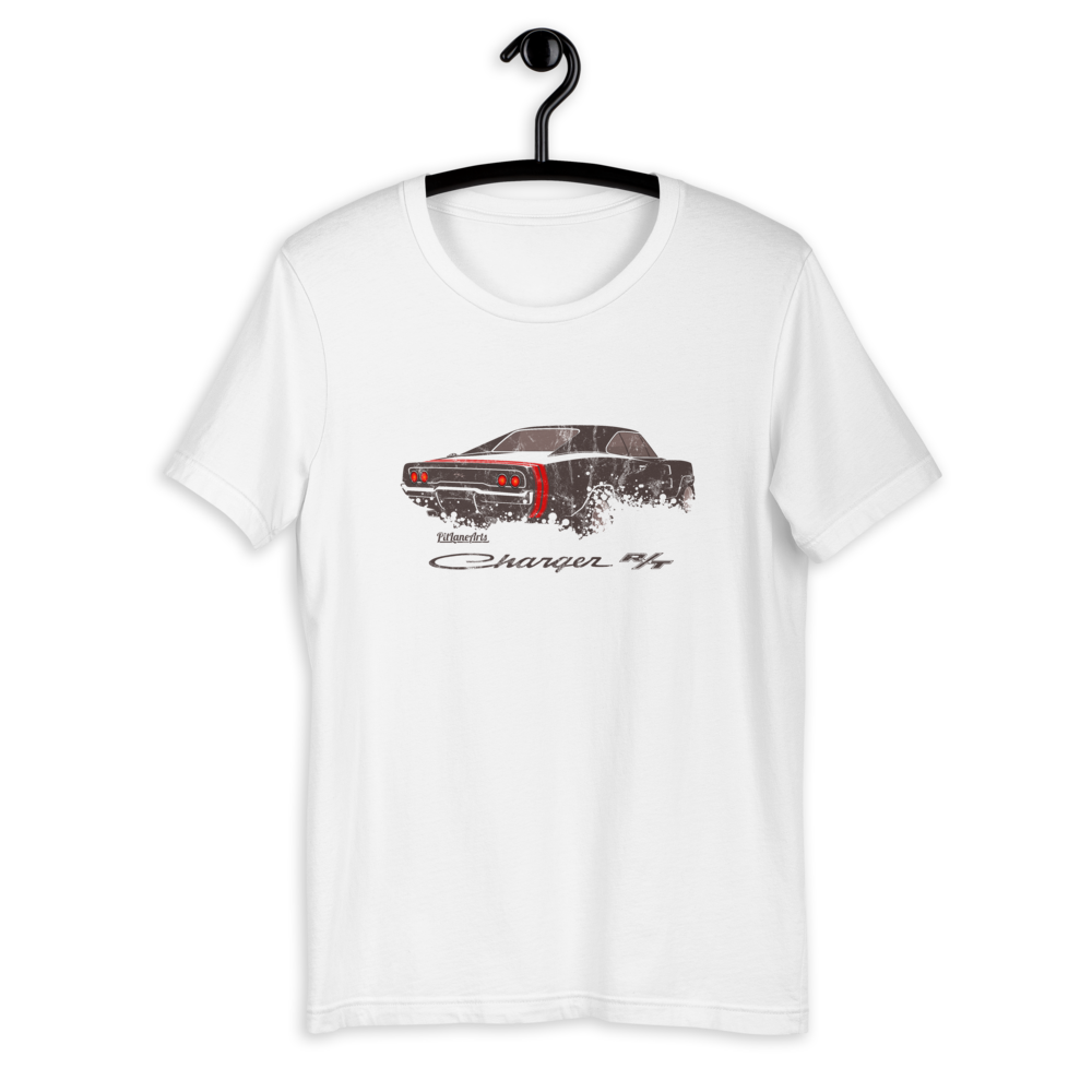 White Dodge Charger T-shirt - PitLaneArts