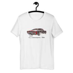 White Dodge Charger T-shirt - PitLaneArts