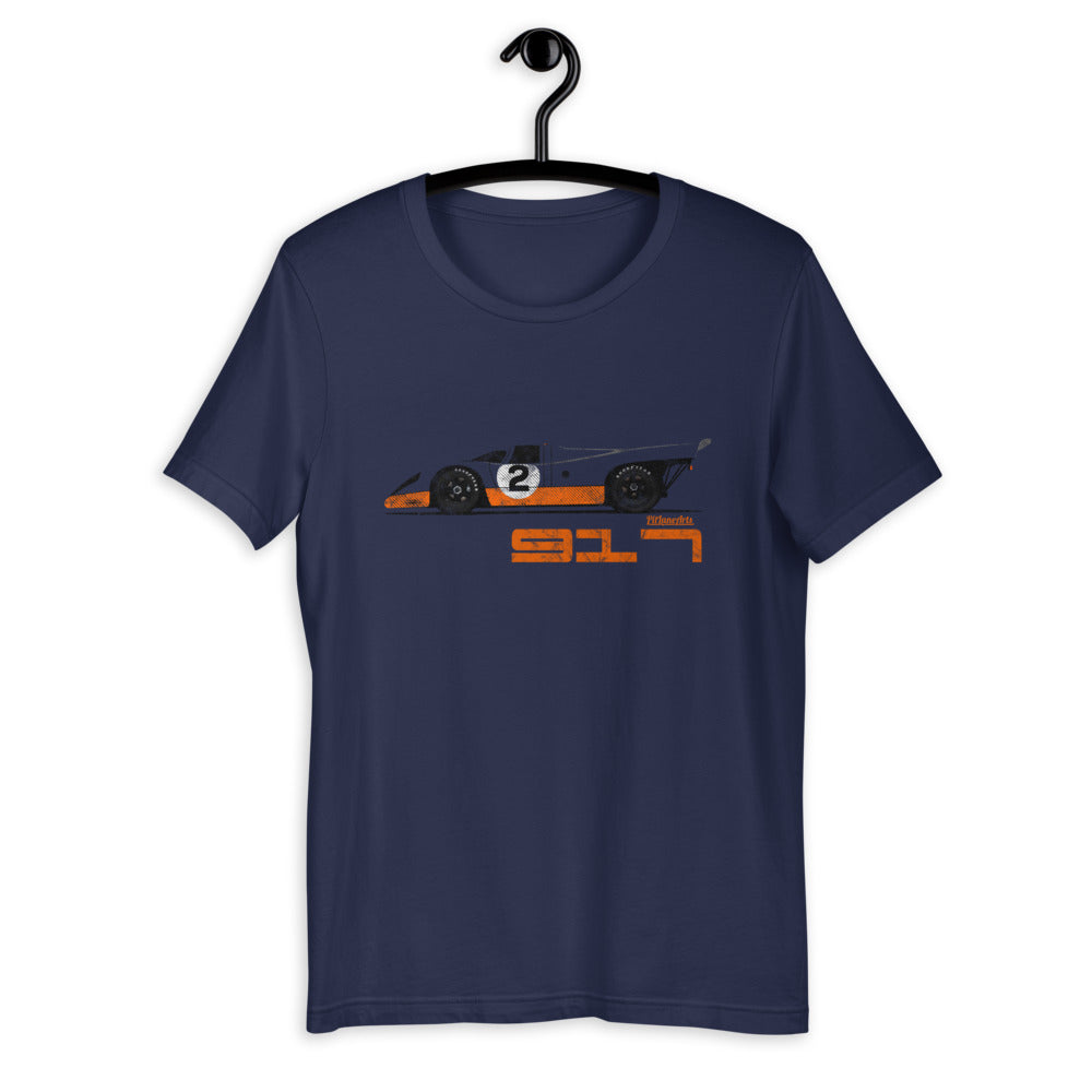 Dark blue 917 Le Mans Race Car T-shirt - PitLaneArts