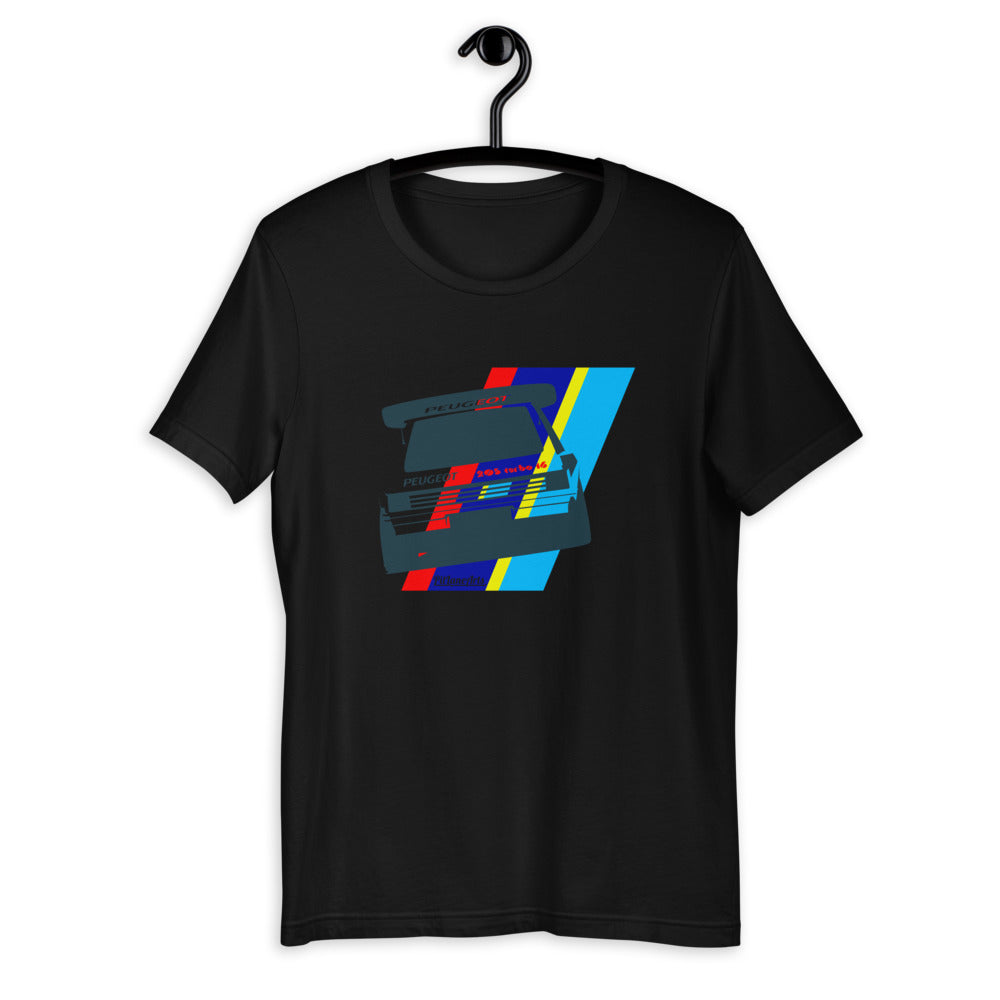Black Peugeot 205 T16 T-shirt - PitLaneArts