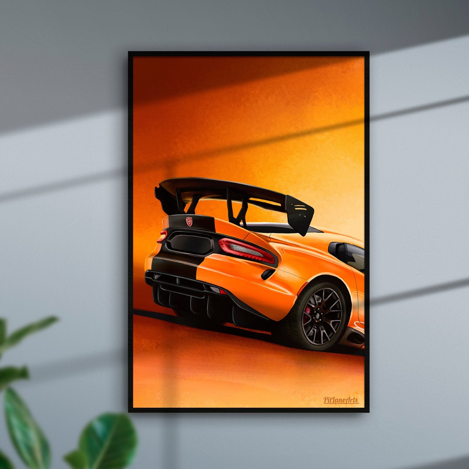 Orange Dodge Viper ACR Artwork