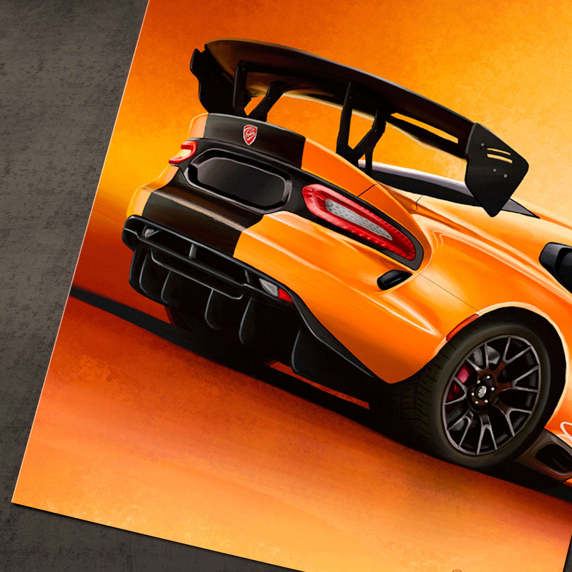 Orange Dodge Viper ACR Artwork